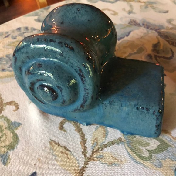 NWOT Set of 3 Glazed Pottery Garden Plant Pot Feet heavy XL Blue/Aquamarine - Picture 3 of 6